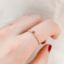 라운드샵 (자체제작 상품) 가넷 원석 로즈골드 실버 은 실반지