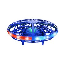미니 헬리콥터 RC UFO 무인 항공기 손 감지 적외선 전기 유도 드론, 04 LED-Blue