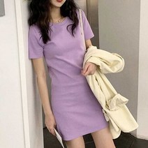 [오노마] ONM 미니 라운드넥 원피스 여자 홈웨어룩 슬림핏 스타일