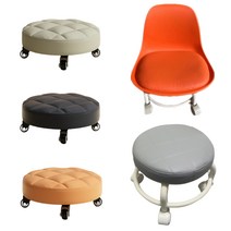 띵덕 원형 바퀴 달린 등받이 앉은뱅이 좌식 의자, 2단(등받이) 낮은 바퀴달린의자, 블랙, 1개