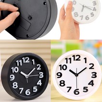 심플 디자인 원형 사무실 탁상시계 책상 도서관 독서, 색상, 블랙