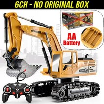 RC Car RC 굴삭기 장난감 24Ghz 6 채널 124 엔지니어링 자동차 합금 및 플라스틱 6CH 5CH RTR 어린이 크리스마스 선물, 6CH AA No Box