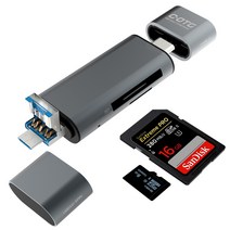[sdbblackplus] SD TF 메모리 멀티 카드 리더기 휴대폰 OTG 영상확인 C타입 USB3.0 자동차 블랙박스 보는법 노트북 스마트폰 micro 메모리칩, 실버
