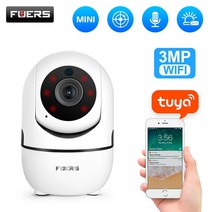가정용 집안 가게 cctv 강아지 홈캠 fuers 3mp ip 카메라 tuya smart home 실내 wifi 무선 감시 카메라 자동 추적 security baby pet, 64g 카드로 1080p, 협력사, au 플러그