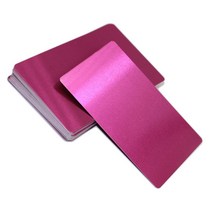 50100 개몫 비즈니스 빈 이름 카드 여러 빛깔의 알루미늄 합금 금속 시트 테스트 재료 마킹 기계 376eEA2b5, 100Pcs, 08 Purple