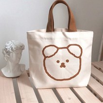 비비드글램 곰돌이 미니 토트백 여행필수 미니백 컨버스 손가방