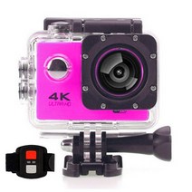 수중카메라 방수카메라 수중캠 다이빙 카메라 울트라 HD 액션 4K30fps 와이파이 2 인치 170D 헬멧 비디오 녹화 스포츠 야외 캠코더, Pink
