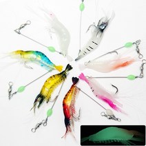 루플라 피싱메카 새우 루어 웜훅 7.5cm 외질낚시 야광웜 소프트베이트 루어채비, 레드