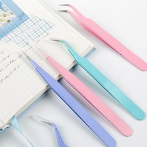 다파요 1+1 눈썹정리 스텐 쪽집게 네일파츠 정밀 수작업 다용도 스텐 일자형 곡선형 핀셋, 블루(곡선형)+그린(곡선형)