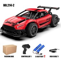 엔진RC카 RC 금속 자동차 1/24 4WD 드리프트 레이싱 카 2.4G 오프로드 라디오 원격 제어 차량 전자 Remo 취미 완구, [16] 214-red-2B