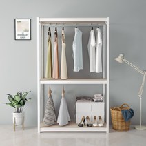 홈던트 하우스 시스템 드레스룸 3단 2행거 1200 x 400 x 1950 mm, 화이트