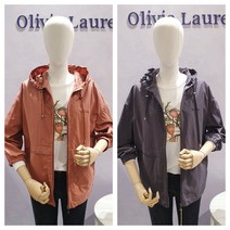 올리비아 로렌 (가격인하재입고)가벼운 후드 간절기 바람막이겸용 숏 점퍼