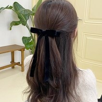 벨벳 러블리 심플 롱롱 리본머리핀 3컬러
