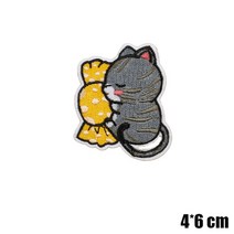 와펜 자수 패치 열접착 빈티지 캐릭터 명품와펜 새로운 만화 귀여운 고양이 천 스티커 diy 스트라이프 어린이 의류 가방 모자 배지 다림질 바느질