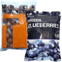 힘찬푸드 프리미엄 냉동과일, 1세트, 05_리치1kg+블루베리1kg