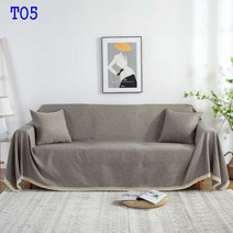 SKANDSALO 소파커버 사계절 통용 가죽소파 타올미끄럼방지 패브릭아트 북유럽스타일의 심플 커버 전면덮개 만능 코튼린넨 고급 식탁보 매트, C02-90*150cm