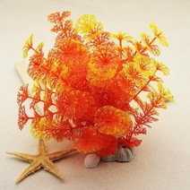 장식암석 수석 인조 수초 어항 장식 가산 조경 인조 야자수 애견 항아리 장식 소목 다종, Ls18cm 트리/오렌지