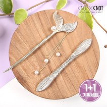 [KNOTXKNOT] 2p 메탈 앤 크리스탈 비녀핀 2종 세트
