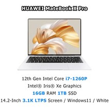 화웨이 메이트 북 X 프로 14.2 인치 코어 i7-1260P 16 기가 512G/1 아이리스 색상 3.1k 전체 화면 PC, 한개옵션5, 한개옵션4, 한개옵션3, 한개옵션2, 한개옵션1, 04 i7-1260P 16G 1T W