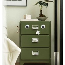 Unicafurn 3단 서랍장 침실 캐비닛 일본 복고풍 금속 서랍, 상세 페이지 참고, 올리브그린