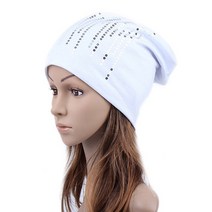 Geebro 여성용 라운드 실버 스팽글 비니 모자 봄 블랙 코튼 slouchy 모자 여성용 비니 skullies balaclava bonnet sapka