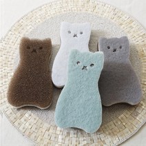 [마치]야옹이 양면 수세미 4P셋트