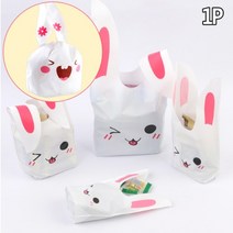 컬러 선물 간식 답례품 생일 감사 포장지 봉투 캐릭터 토끼 보자기 봉지 동물 토끼봉투 과자 어린이집 유치원 쿠키 사탕 젤리 빵 석고 방향제 초콜렛 할로윈 화이트 발렌타인 데이, 제품선택, 대-스마일발토끼