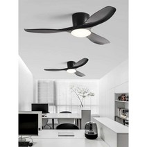 실링팬조명 인테리어 북유럽 선풍기 선풍기등 LED, 라이트 없음 + 블랙 42인치 (리모컨 모델)