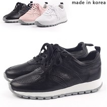 가죽 키높이 여성 스니커즈 펀칭 슬립온 단화 225-250