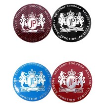 일본 정션 프로듀스 휠캡 엠블럼 4개세트 로고 휠커버, 65mm JP 블루, 1개