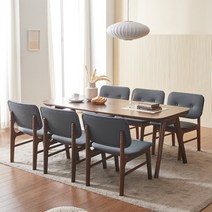 [나무뜰] 바넷 패밀리 원목 6인 식탁세트 의자6 VNM027, 색상:월넛