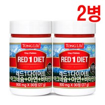 통라이프 레드1 다이어트+가르시니아+마그네슘+아연+비타민D 2병, 단품, 단품