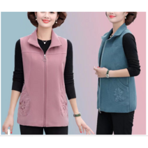 A13527 중년여성 봄가을 간절기 데일리 조끼 엄마룩