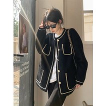 블랙 하프 코트 스몰 키 고급감모 상의