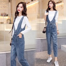 Momolatti 여성 봄 가을 청 멜빵바지 여름 데님 점프수트