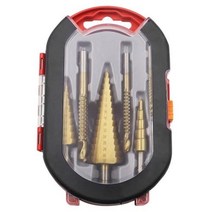 드릴 굴착 홀 스텝 드릴 비트 슬롯 브로칭 톱 세트 개 금속 목재용 카운, With Box 6PC