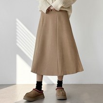 라이니 당일배송 스웨이드 밴딩 플레어 롱스커트 bo-3072c