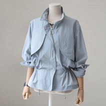 머쉬 여성용 스트링 야상 바람막이 숏점퍼