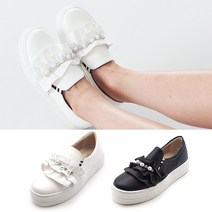 베라슈즈 스타일리시 편안한 착화감 국산 셔링 포인트 3.8cm 통굽 여성 슬립온 단화 스니커즈 누리