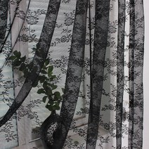 블랙 레이스 장미 꽃 얇은 명주 그물 드레이프 문 파티션 침실 숏 커튼 홈 창 욕실 발코니 장식 MY653 35