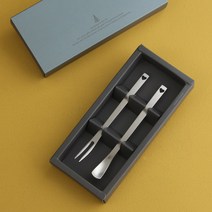 인스푼 티스푼포크 돌답례품 티스푼세트, 젠 2P (포크1+티스푼1), 인쇄함 / 포장파랑도트)