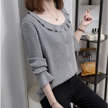 쑤야 1030 여성 레이스 니트티 긴팔 티셔츠 스웨터 빅사이즈 여성의류