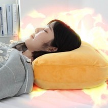 잠잘오는 편안한 낮잠 수면 푹신한 베개 비개, 브라운