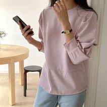 루즈핏 로맨틱 8부퍼프소매티셔츠