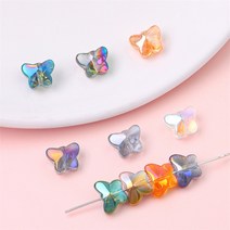 SMALL (3개입)크리스탈 나비 악세사리비즈재료 S사이즈 (8X6MM), 오렌지(3PCS) S사이즈 ND52-2