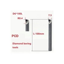 다이아몬드 보링 공구 터닝 선반 보어 커터 PCD CNC 바 비트 스틸 바디 알루미늄 황동 가공용 6mm 홀 공구 스테인리스, D6XL100mm