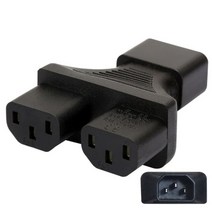 IEC320-C14 소켓 어댑터 전원 공급 장치 변환기 커넥터 암-수 플러그 2x Nema 5-15R/C13/C15, 03 C13