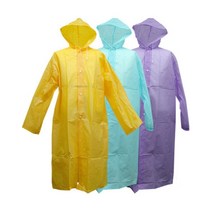 EVA 롱 우의 비옷 레인코트 노랑 파랑 보라colors FREE사이즈