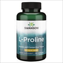 스완슨 L-프롤린 500mg x 100 캡슐, 1개, 기본