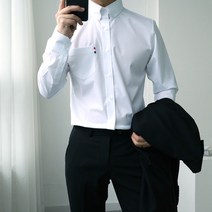 [맨즈북] 구김방지 버튼다운 남성 주름없는셔츠 비지니스 캐주얼룩 스판 포켓남방 직장인옷
